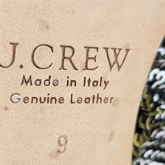 J. Crew Sloane Sequin Silver Gold Pumps Heels Suede Leather Prom Women's Size 9 - Picture 12 of 12
